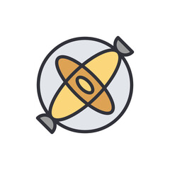 Poster - Iconographic depiction of interconnected capsules within a circular form
