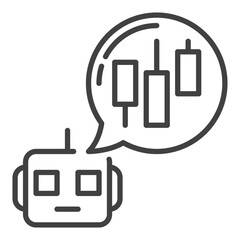 Poster - Trading Robot with Speech Bubble vector automation tools outline icon or symbol