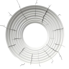 Poster - Cracked circle on wall creates striking visual contrast and evokes curiosity., cut out