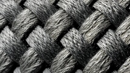 Poster - Close-up view of intricately woven gray fibers creates a visually appealing backdrop