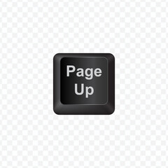 Poster - Keyboard Button, Vector illustration of Page Up on dark color and transparent background