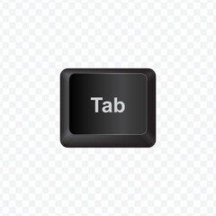 Poster - Keyboard Button, Vector illustration of Tab on dark color and transparent background