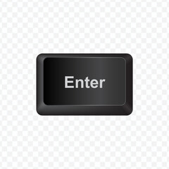 Poster - Keyboard Button, Vector illustration of Enter on dark color and transparent background