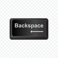 Poster - Keyboard Button, Vector illustration of Backspace on dark color and transparent background