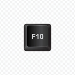 Poster - Keyboard Button, Vector illustration of F10 on dark color and transparent background