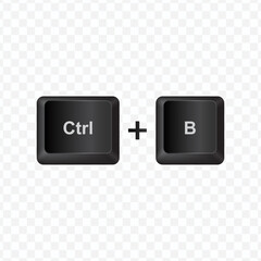 Poster - Keyboard Button, Vector illustration of shortcut Ctrl and B on dark color and transparent background