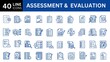 © Muhammad Asif - Assessment and Evaluation editable icon set. Editable stroke. Vector illustration.