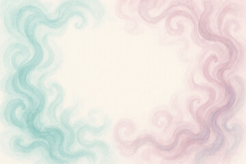 Poster - This watercolor frame uses swirling teal and mauve wisps to inspire creativity and innovation offering a strategic backdrop for business growth and idea development