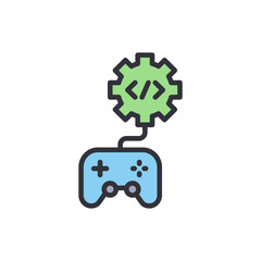 Poster - Conceptual Illustration of Video Game Development and Software Engineering
