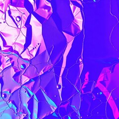 Leinwandbilder - Shimmering abstract patterns of crinkled foil reflect vibrant hues in an artistic display of light and texture