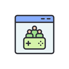 Poster - Online multiplayer gaming platform interface with community features