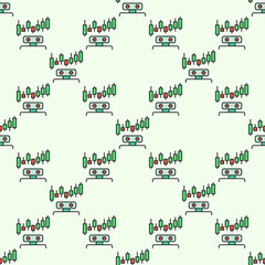 Poster - trading bot vector crypto automation tool colored seamless pattern