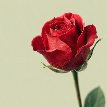 A simple and modern composition of roses and flowers and a gift, set on a fresh, light-colored backdrop.