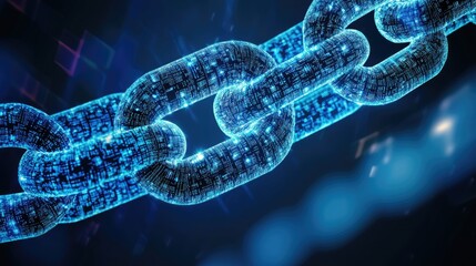 Poster - Virtualized data network with blockchain nodes representing secure digital business solutions