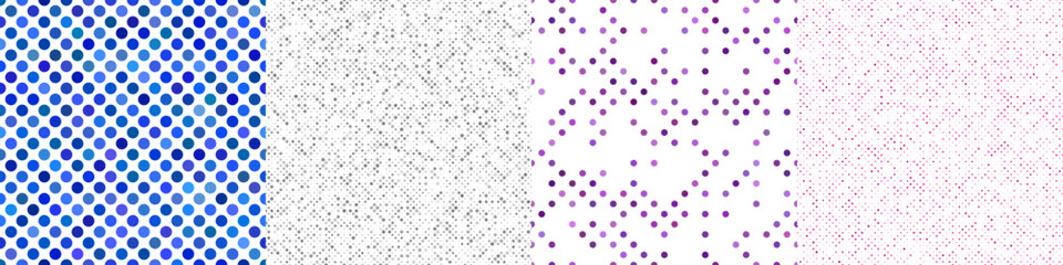 Poster - Seamless geometric dot pattern background set