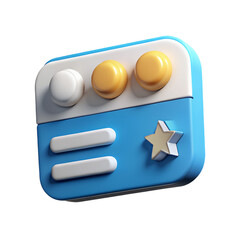 Aufkleber - A charming and colorful high quality 3d rendering icon portraying elements of land transportation on a White background