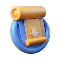 Poster - A high quality 3d rendering icon representing download features related to land transportation isolated on a White background