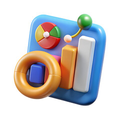 Aufkleber - A vibrant high quality 3d rendering icon representing the concept of interactive learning in education and child development