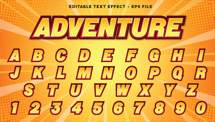 Poster - adventure editable text and alphabet effect with modern background