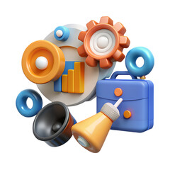Poster - Modern digital marketing and business strategy conceptual design represented with high quality 3d rendering icon