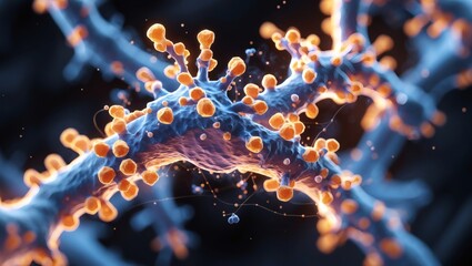 Poster - an abstract illustration of a neuron and its structure, representing the complexity of the nervous system 