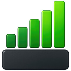 Poster - Ascending Green Bars Graph Showing Growth Progress Success