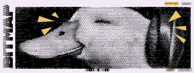 Poster - A stylized duck is depicted listening to music with headphones, surrounded by playful graphic elements. The artwork combines a bitmap style with y2k influences, reflecting a unique artistic approach.