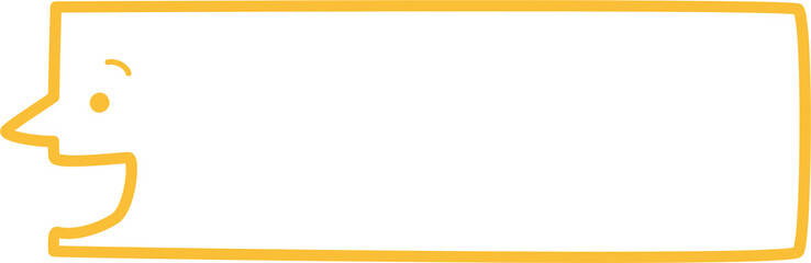Fototapete - cute doodle minimal hand draw speech bubble balloon yellow color with facial expression, text box th