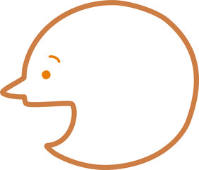 Fototapete - cute doodle minimal hand draw speech bubble balloon orange color with facial expression, text box th