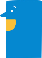 Fototapete - cute doodle minimal hand draw speech bubble balloon blue color with facial expression, text box thin