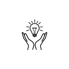 Poster - light bulb idea. Icon of a new idea showing innovation smart thinking