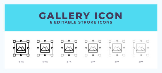 Fototapete - Gallery icon vector for web. And mobile app. Editable stroke outline icon.