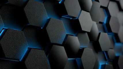 Fototapete - Minimalist hexagonal pattern background with subtle blue energy glow. v1
