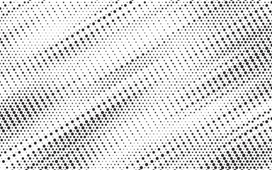 Aufkleber - Grunge halftone gradient texture. Faded grit noise background. Sandy gritty wallpaper. Retro pixelated backdrop. Black and white anime or manga comic overlay. Vector graphic design textured halftone