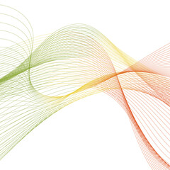 Poster - Abstract backdrop with colorful wave gradient lines on white background.