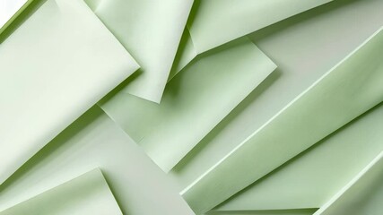 Aufkleber - Minimalist light green geometric shapes creating ideal abstract background, stylish for modern and an designs video 4k