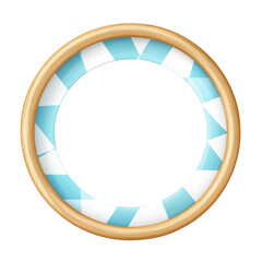Aufkleber - Round Wooden Frame with Bavarian Pattern for Festive Graphic Design