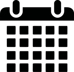 Fototapete - Simple black calendar icon with clipped corners and a. Vector illustration