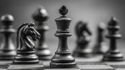Poster - Chess game in progress highlighting tactical softness and calmness as a strategic concept in realistic gameplay