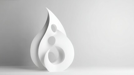 Poster - Elegant white sculpture displayed on a table as a symbol of contemporary art and minimalist design aesthetic