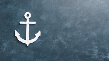 Poster - Anchor positioned against a blue background symbolizing stability and groundedness amidst uncertainty and chaos