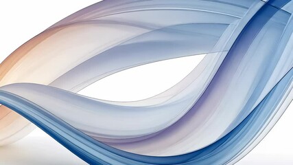 Aufkleber - Swirling abstract blue orange gradients flowing dynamic soft light blue background, generating across visual movement and abstract elegance video 4k