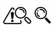 © Tania - Magnifying Glass and Warning Sign Icons Search, Caution, Alert Symbols
