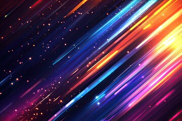 Poster - Abstract vibrant light streaks