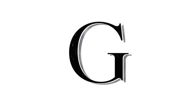 Letter G Graphic Elegant Design on White Background