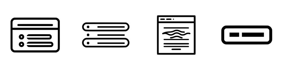 Poster - Vector illustration icons representing various user interface elements for digital applications and web design