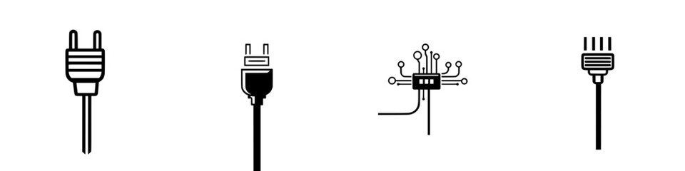 Poster - Vector illustration of various electrical plug and connector designs suitable for modern technology applications