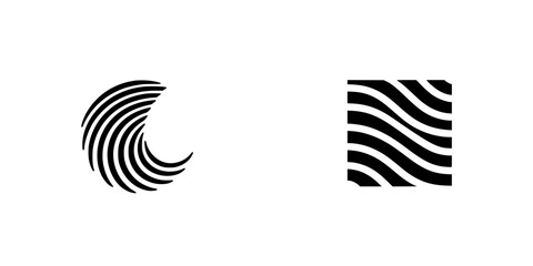 Poster - Vector illustration of abstract wave patterns suitable for design and branding projects in black and white style