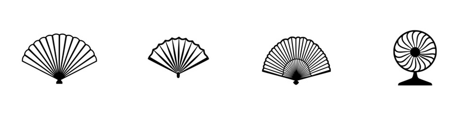 Poster - Vector illustration icons of various fan designs showcasing different shapes and styles