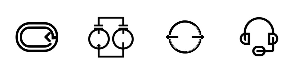 Poster - Vector illustration icons depicting various elements of technology and communication in a modern design style